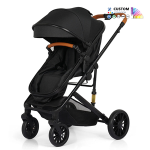 Poussette pliable bidirectionnelle avec <span class=keywords><strong>nacelle</strong></span>, dossier réglable, siège spacieux, 4 roues, grand panier, vente en gros pour tout-petits - Product Image 3