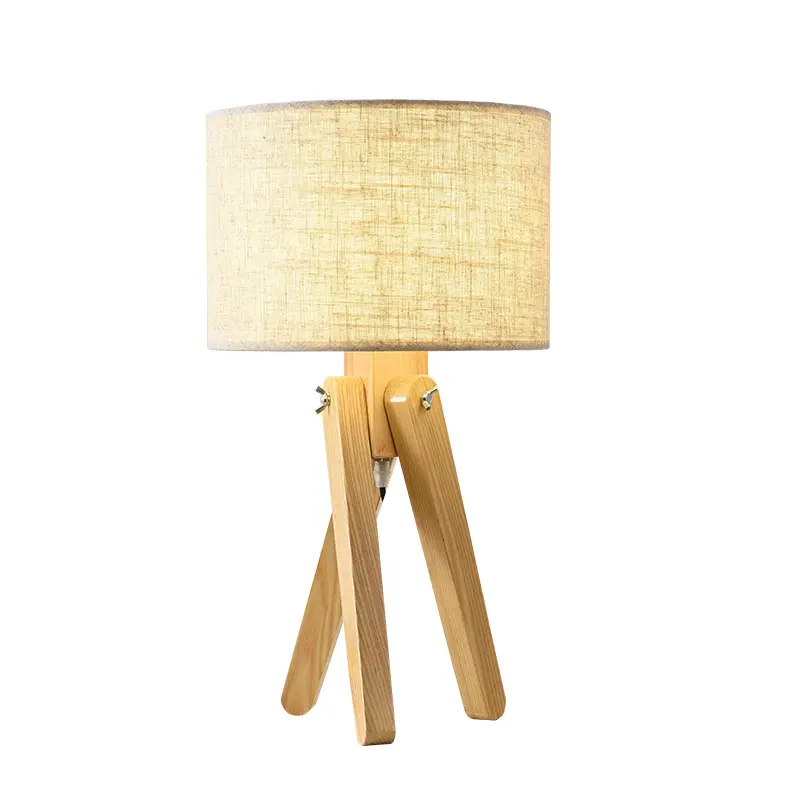 Triangle en bois inspiré du vent nordique debout salon lampadaire créatif lampe de bureau LED verticale avec corps en verre chambre