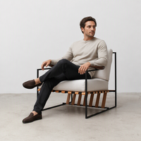 Fauteuil de détente moderne en velours avec structure métallique pour la maison, le bureau, le salon, la chambre, l'hôtel, l'appartement