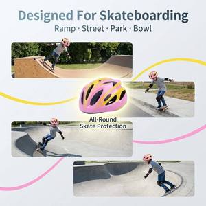 <span class=keywords><strong>Casque</strong></span> de sécurité pour enfants, coque PC EPS, 18 aérations, réglable, unisexe, bleu rose, pour skateboard, roller, vélo d'équilibre, cyclisme - Product Image 3
