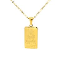 Nouveau collier unisexe avec pendentif ange gardien en tungstène plaqué or 18 carats, motif croix du zodiaque, inaltérable