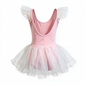 Maillot de Ballet para Niñas con Tutú, Vestido de Danza con Volantes en el Hombro, Cuello Cuadrado Brillante, Ropa para Actuaciones y Entrenamiento - Product Image 4