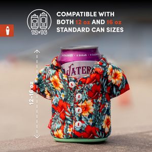 Enfriador de latas Aloha Shirt Can Shirt con mangas aislantes para latas de 12 oz, botellas de cerveza y refrescos - Product Image 4