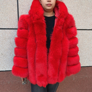 Nuovo Modello di Cappotto in Vera Pelliccia di Volpe Rossa con Cappuccio, Abbigliamento Invernale per <span class=keywords><strong>Donna</strong></span> - Product Image 2