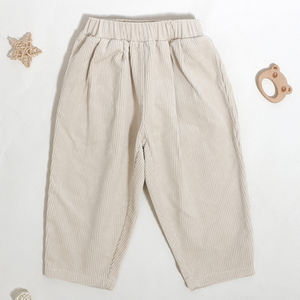 بنطلون قطني فضفاض سفلي فضفاض بتصميم كلاسيكي للأطفال بشعار مخصص ، بنطلون بجيب منحرف للأطفال الصغار بلون سادة فضفاض للفتيات الصبيان - Product Image 2