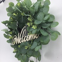 Couronnes d'eucalyptus artificielles blanches personnalisables pour l'extérieur de la porte