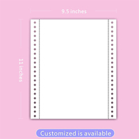 Papier d'impression continu A4 personnalisable en gros pour imprimantes matricielles, blanc/rose, alimentation par broches