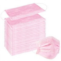 Masques faciaux jetables colorés 50 pièces pour adultes, extérieur, maison, bureau, école, en tissu non tissé, avec élastiques pour les oreilles, 3 plis, ASTM Niveau 1 2