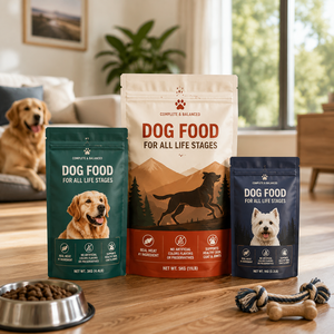 Impresión en relieve HD, estampado en caliente mate, acabado arenado, biodegradable, cierre con cremallera, a prueba de olores, tamaño personalizado, comida para perros, bocadillos para mascotas - Product Image 1