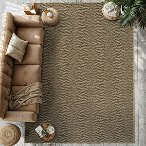 <b>White</b> Color <b>Jute</b> Woven Flat Pile Modern Durable <b>Rug</b> for Home Camping Sofa Bed - Product Image 3