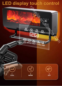 <strong>Electric</strong> Ceramic PTC <strong>Heater</strong> with Fireplace Tower <strong>Heaters</strong> Digital Space <strong>Heater</strong> Realistic 3D Flame <strong>Timer</strong> Remote Control - Product Image 6