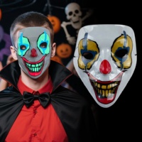 Masque de Clown LED pour Halloween, Purge Effrayant en PVC pour Adulte et Enfant, Masque Lumineux en Fil EL pour Costume de Cosplay, Accessoire pour Fêtes de Festival