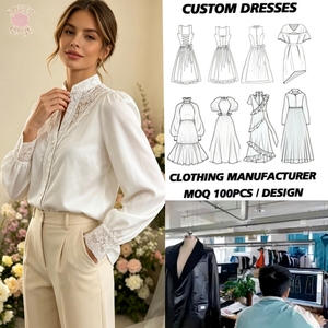 Elegant Vintage Stand Collar Blouse Hollow Lace Patchwork <b>Long</b> Sleeve <b>Top</b> Casual Office Daily Wear Shirt For Women Spring Fall - Product Image 1