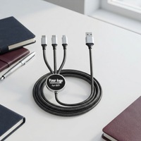 Nouveauté Câble de données USB-C en nylon 3 en 1 100W 5A à charge rapide pour téléphone, ordinateur portable et utilisation en voiture