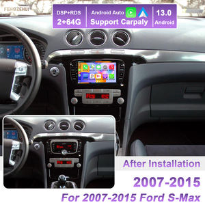 Autoradio Android 13 9 pouces pour Ford S-Max 2007-2015, Carplay sans fil, Android Auto, autoradio, caméra de recul AHD, lecteur DVD, stock - Product Image 1