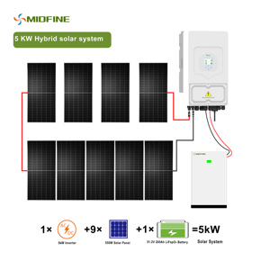 Sistema Solar Híbrido Midfine de 5000w 5kva 5kw para Uso Fuera de la Red, con Buena Calidad para el Hogar - Product Image 4