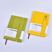 Carnet en cuir personnalisé A5, couverture rigide, pour bureau et affaires, avec porte-stylo, vente en gros d'usine