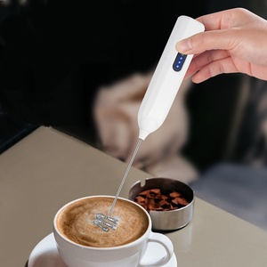 Mousseur à lait sans fil en gros, batteur portatif Type-C en acier inoxydable, mini-mélangeur pour café et cappuccino - Product Image 5