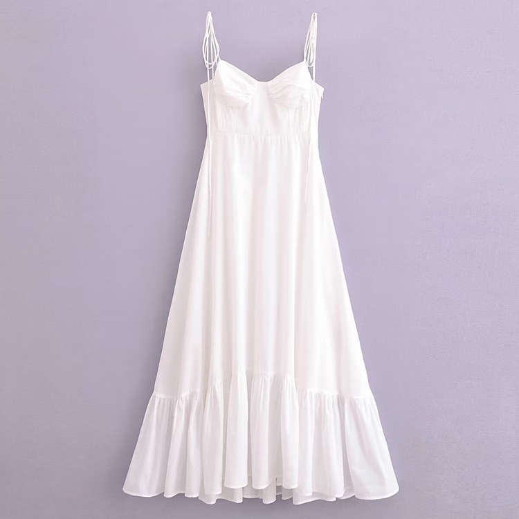 New Summer Sample Women Casual Dress White Fashion Strips Solid Color  Versatile Layered Decorative Sleeveless Dress| Alibaba.com