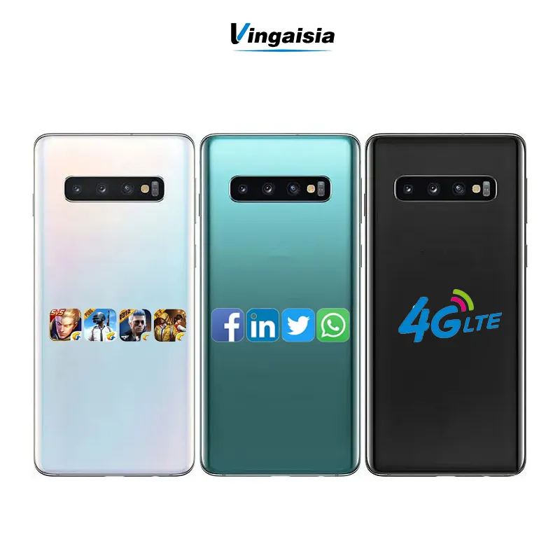 Vingaisia 4G สมาร์ทโฟนขายส่งโทรศัพท์มือถือมือสองตกแต่งใหม่สําหรับ samsung galaxy s10 ผู้ผลิตจีนโทรศัพท์มือสอง
