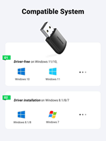 Adaptateur WiFi USB UGREEN AC650 pour ordinateur de bureau, double bande 5G 2.4G, mini dongle WiFi sans fil, adaptateur réseau USB pour ordinateur