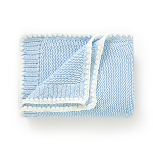 Mimixiong OEKO <span class=keywords><strong>TEX</strong></span> personnalisé bébé nom couverture tricotée 100% coton solide coquille pétoncle bord confortable doux bébé Swaddle literie - Product Image 6