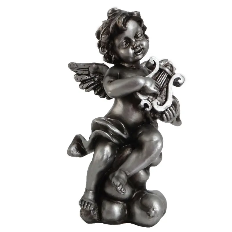 Handgemalte antike Silber flügel Engel Statue dekorative Artikel