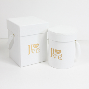 Combinazione quadrata rotonda portatile ti amo regalo confezione di fiori negozio di fiori - Product Image 4