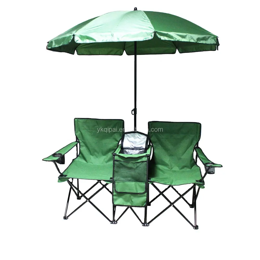 Gran oferta, muebles plegables para exteriores, playa, parejas dobles, silla para amantes con bolsa, paraguas, tela, Camping, sillón de pesca