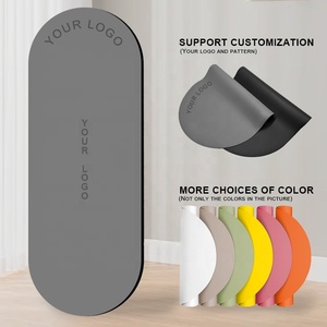 Tappetino Yoga Sansd in Gomma PU a Doppia Estremità, Grigio, Forma Ovale/Capsula - Product Image 1