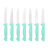 Ensemble de couteaux à steak en gros à prix promotionnel, 6 pièces, couteaux à steak et à éplucher, ensemble de couteaux de cuisine, couteaux de table, manche en PP