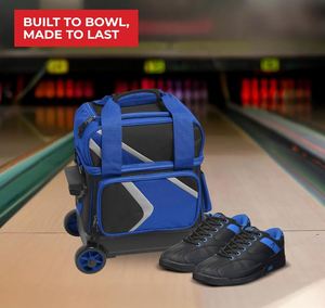 Single Ball Roller <b>Bowling</b> Bag with Wheels and Retractable Handle Single <b>Bowling</b> Ball Bag with Shoe Compartment - Product Image 2