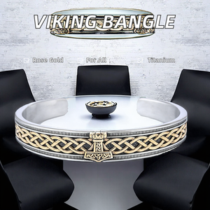 Brazalete con Diseño de Martillo de Thor de la Serie Viking Rune, Brazalete Personalizado con Nudo Celta Irlandés Nórdico, Chapado en Oro, Accesorio de Moda - Product Image 2