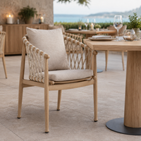 Sillón de Exterior Impermeable de Grado Comercial FLD1012 con Patas de Sable y Cojín para Hotel, Bar, Restaurante, Villa, Piscina