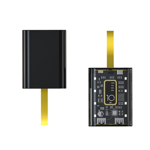 Batterie externe transparente avec câbles intégrés, double sortie USB/Type-C, lumière LED, sangle, batterie <span class=keywords><strong>Li</strong></span>-Polymère 9000 mAh, boîtier ABS - Product Image 2