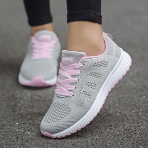 Scarpe vulcanizzate da passeggio in Mesh traspirante alla moda scarpe sportive bianche da donna Tennis da donna scarpe da Fitness - Product Image 4