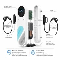 Nuevo Cargador para Vehículos Eléctricos AC de 22kW, Tipo 1, Tipo 2, GB, NACS, J1772, Inteligente, con OCPP, APP, WiFi, RFID, CE, LCD, OEM, IP65