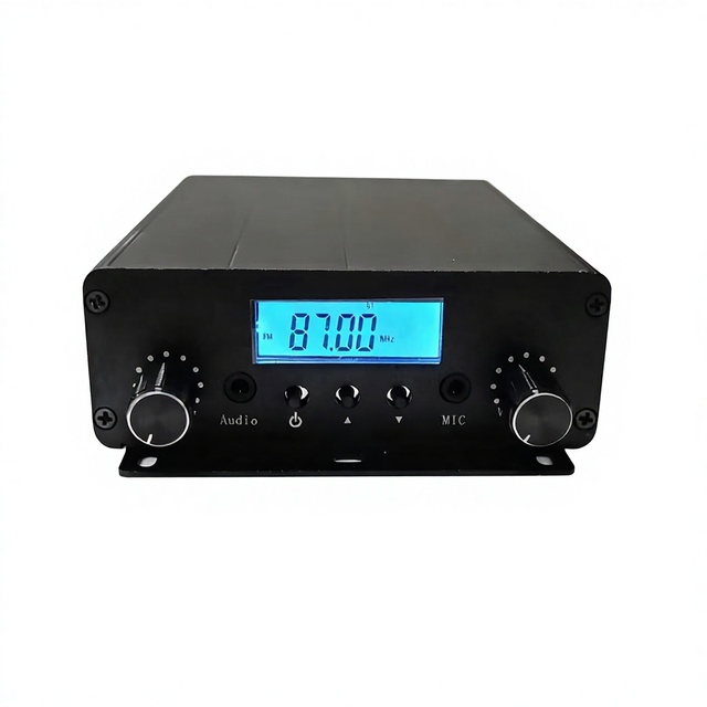 15W FM Phase Locked Loop Stereo Transmitter Adjustable Frequency LCD Display Wireless Broadcast Equipment