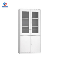Archivador de Acero con Tapa de Madera, 3 Cajones Laterales, Moderno, con Cerradura, para Oficina, Escuela o Gimnasio