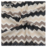 FF1151 #   Tissu jacquard texturé ondulé teint en fil, tricoté chaîne en polyester doux et élastique pour la confection de robes, t-shirts et maillots de bain pour femmes