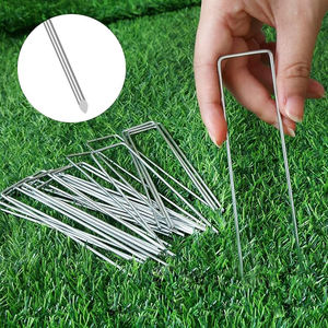 Clous en U galvanisés pour la stabilité du <span class=keywords><strong>gazon</strong></span> <span class=keywords><strong>synthétique</strong></span>, fixations de jardin en extérieur - Product Image 5