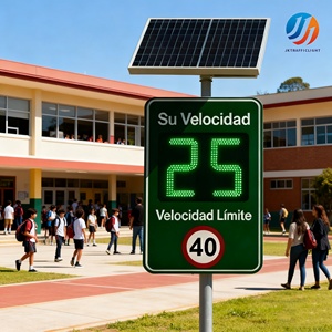 Señal <span class=keywords><strong>de</strong></span> Velocidad con Radar Solar, Versión en Español "Su Velocidad", Pantalla LED <span class=keywords><strong>de</strong></span> Velocidad para Zonas Escolares y Seguridad Vial - Product Image 2