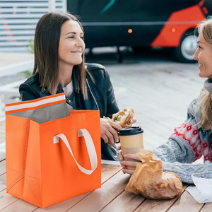 Bolsa Térmica Aislante para Llevar Comida, con Logotipo Personalizado, Desechable, Impermeable, de Papel de Aluminio y Tela No Tejida - Product Image 6