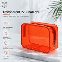 Sac cosmétique transparent en PVC avec logo personnalisé, trousse de toilette imperméable, organiseur de maquillage transparent, étui de rangement de voyage, vente en gros OEM