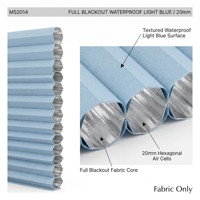 Tissu pour stores alvéolaires occultants en non-tissé Spunlace imperméable, bleu clair, 20 mm, sur mesure