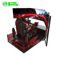 Simulateur de course pour jeu de F1 avec grand cockpit à détection de mouvement, trois écrans, siège dynamique à six axes et force G, équipement MR VR