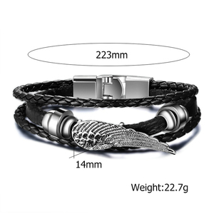 Gioielli di moda in acciaio inox chiusura magnetica angelo bracciale ad ala per gli uomini - Product Image 2
