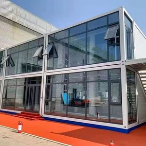 Conteneur préfabriqué en acier contemporain pour hélicoptère, entrepôt à panneaux sandwich, espace <span class=keywords><strong>de</strong></span> travail pour les sciences <span class=keywords><strong>de</strong></span> <span class=keywords><strong>la</strong></span> vie, restaurant, laboratoire - Product Image 4