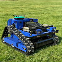 Mesin Pemotong Rumput Robotik Murah Berbahan Bakar Bensin 4 Tak Nirkabel 800mm dengan Remote Control 500mm Beroda Rantai Starter Elektrik Bensin