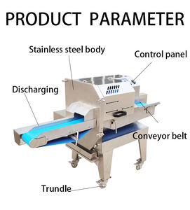 Trancheuse à viande commerciale pour aliments cuits. Poitrine <span class=keywords><strong>de</strong></span> porc, oreilles <span class=keywords><strong>de</strong></span> cochon et trancheuse à côtelettes <span class=keywords><strong>de</strong></span> <span class=keywords><strong>veau</strong></span>. Trancheuse à viande entièrement automatique. - Product Image 4